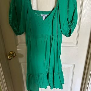 Nine West green babydoll dress